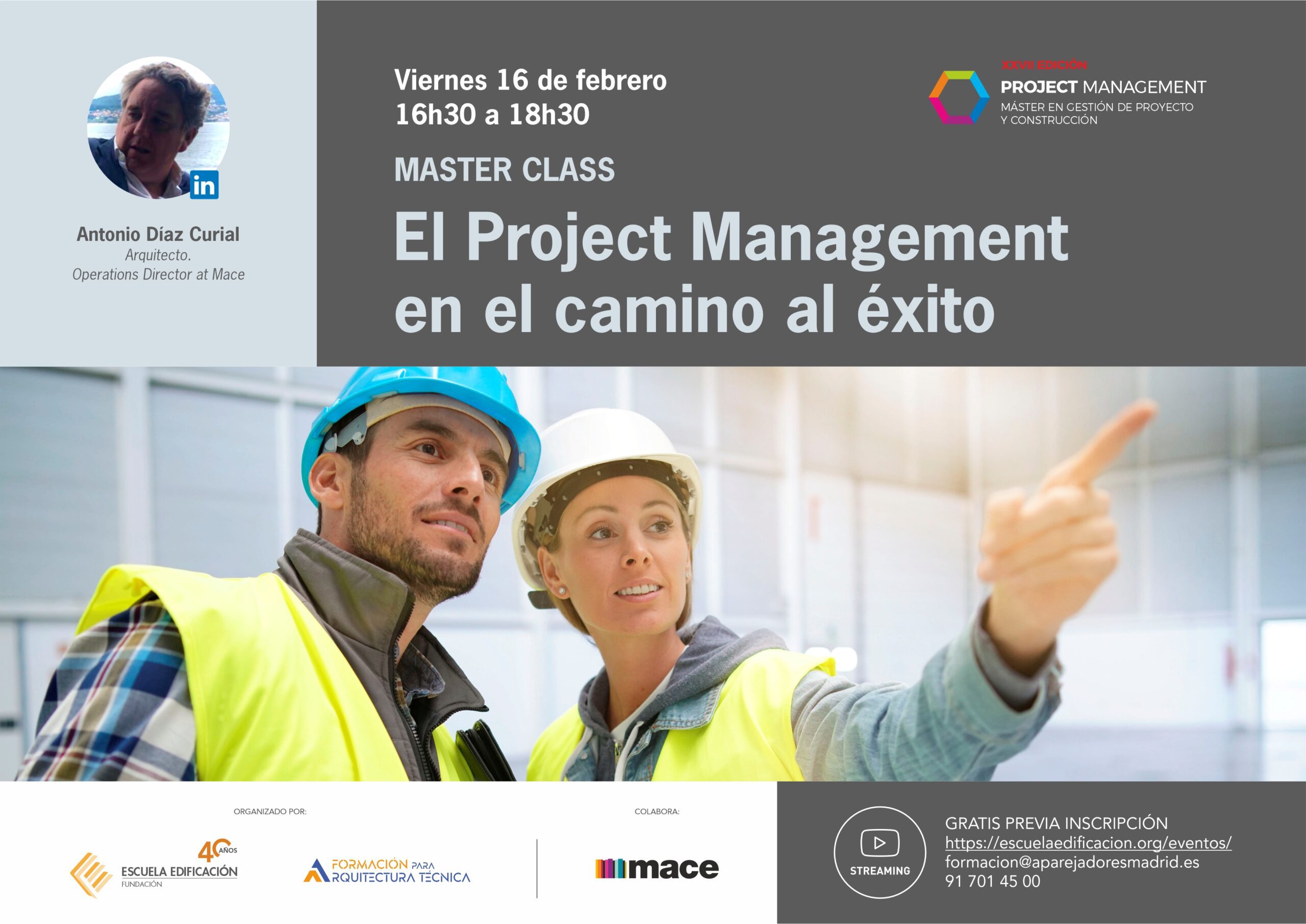 Masterclass MACE. El Project Management En El Camino Al Éxito COAATGR